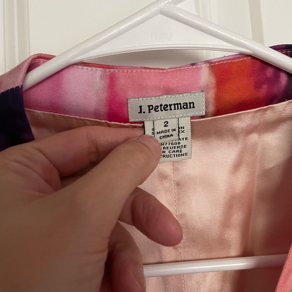 J. Peterman Front Zip Abstract Floral Dress Size 2 - Picture 3 of 9
